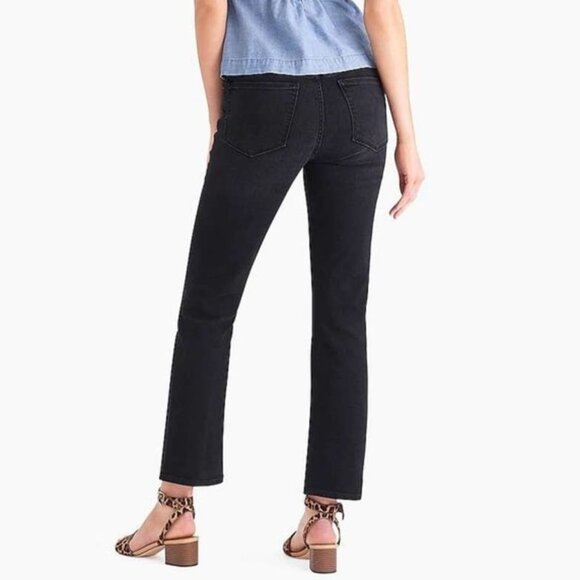 EUC Women's J. CREW 9"‎ High Rise Crop Flare Jeans Black Denim | Size 31 - Picture 2 of 10